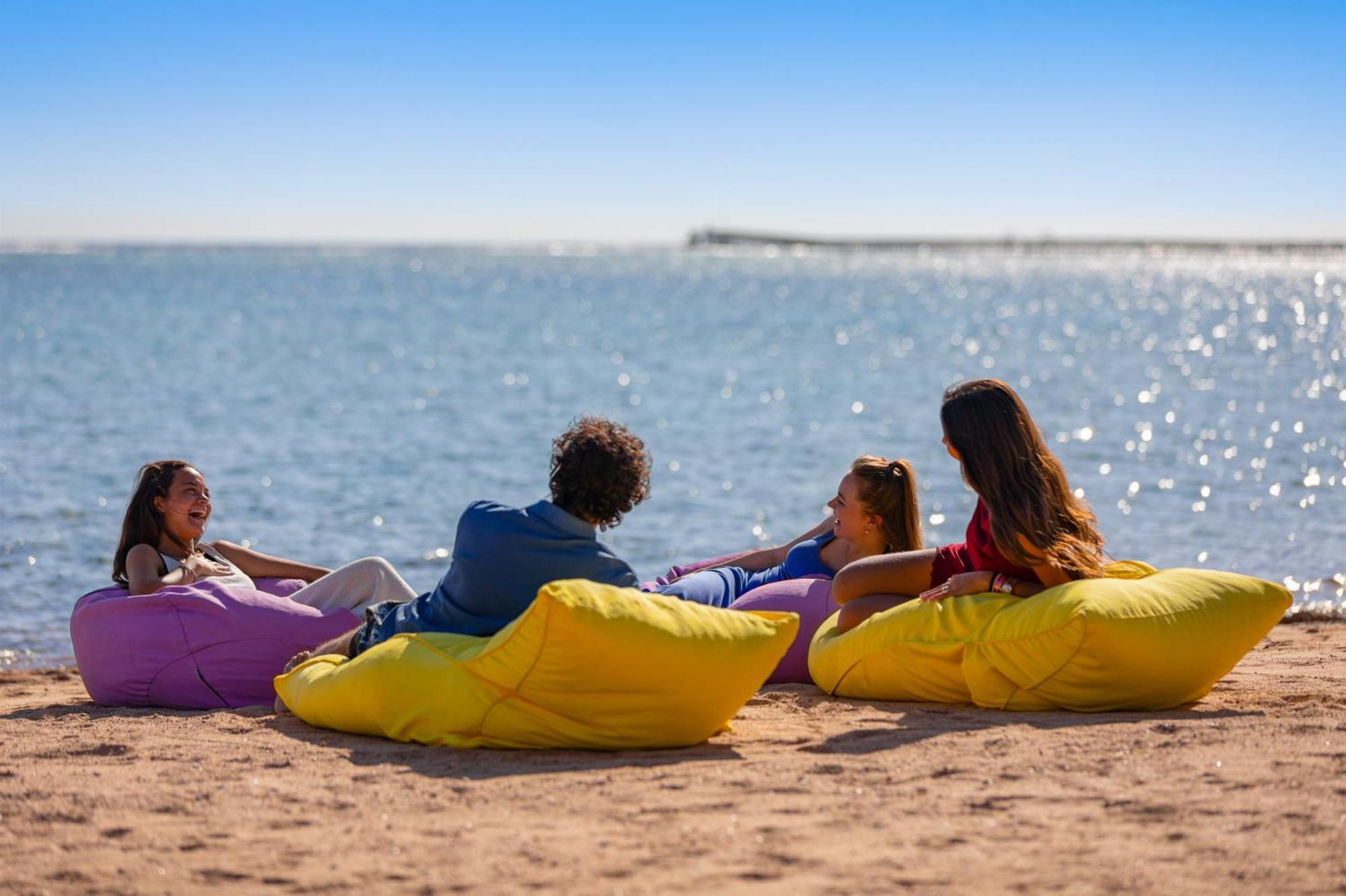 Pickalbatros Royal Moderna Sharm "Aqua Park" Hotel Exterior photo Bean bag chairs on a beach